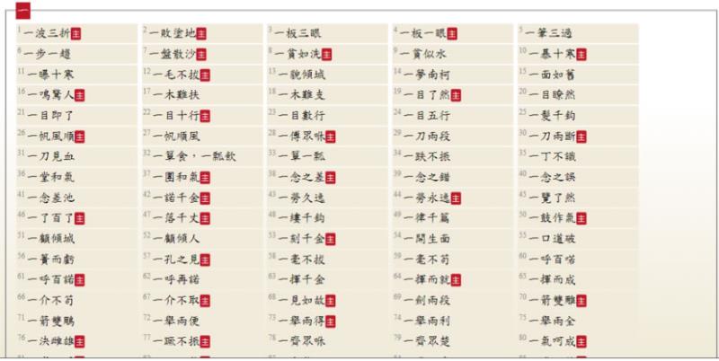 教育部線上「成語典」電子書，查詢成語、釋義、典故、用法、近義最佳幫手