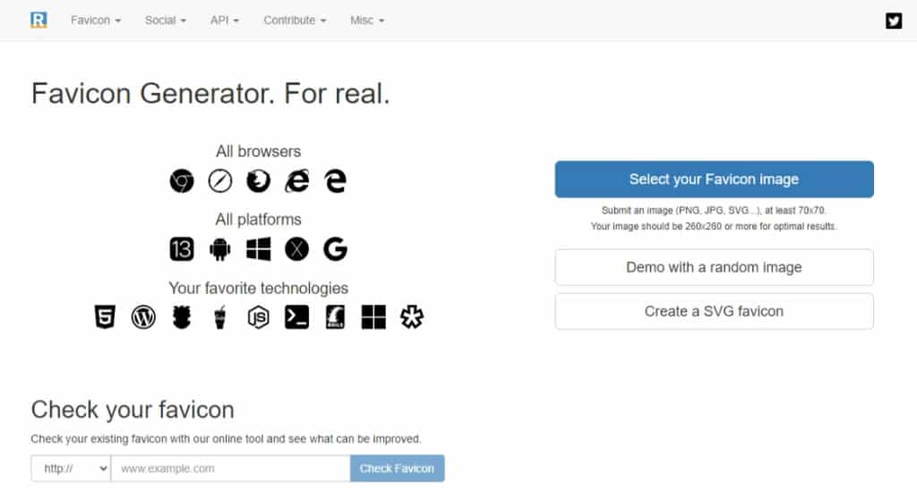 RealFaviconGenerator：平台與瀏覽器適用的網站Favicon檢查與製作工具