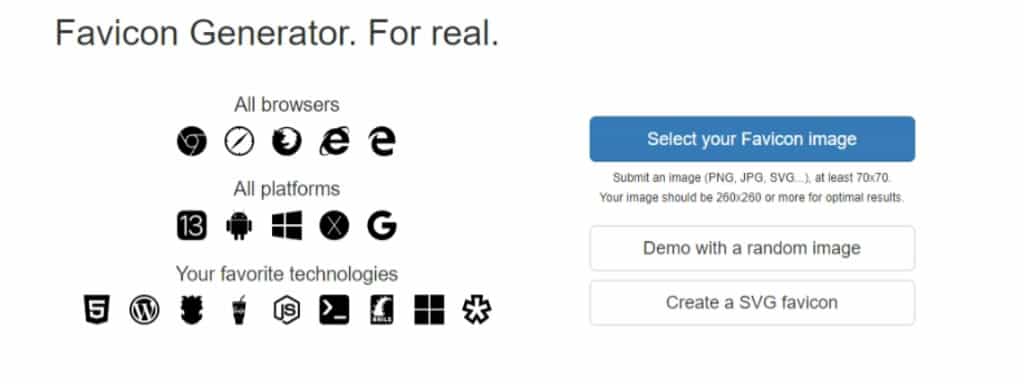 RealFaviconGenerator：平台與瀏覽器適用的網站Favicon檢查與製作工具