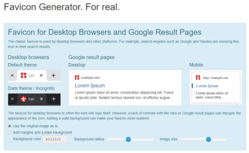 RealFaviconGenerator：平台與瀏覽器適用的網站Favicon檢查與製作工具