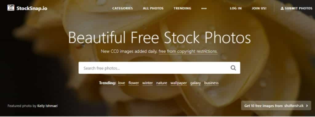 StockSnap.io：免費商用圖片素材庫，無版權限制