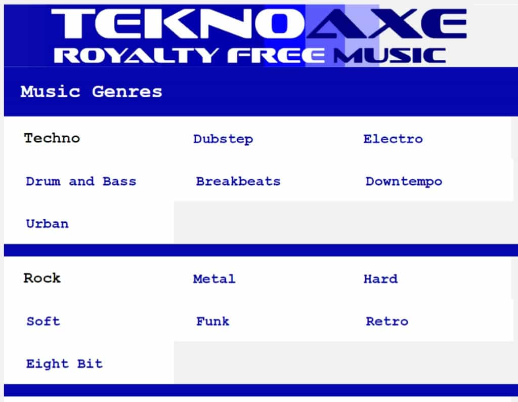 TeknoAXE：可商用且免版稅音樂網站，超過2000首配樂自由選擇