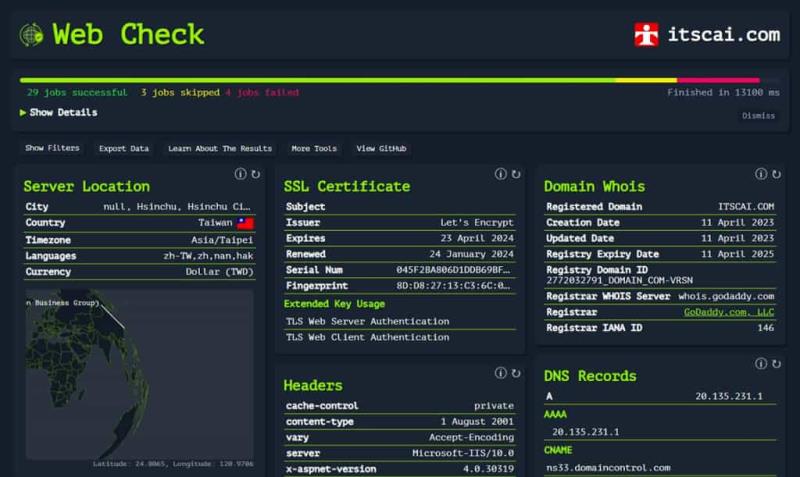 Web-Check：全方位網站分析工具與安全檢測服務