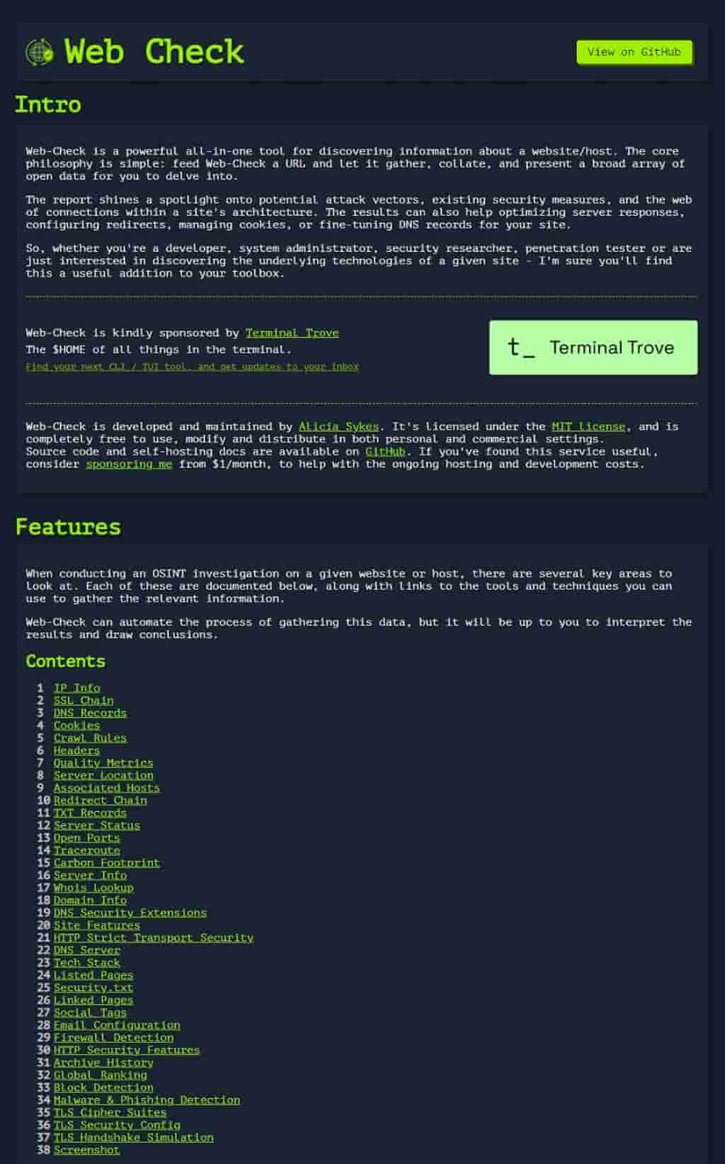 Web-Check：全方位網站分析工具與安全檢測服務