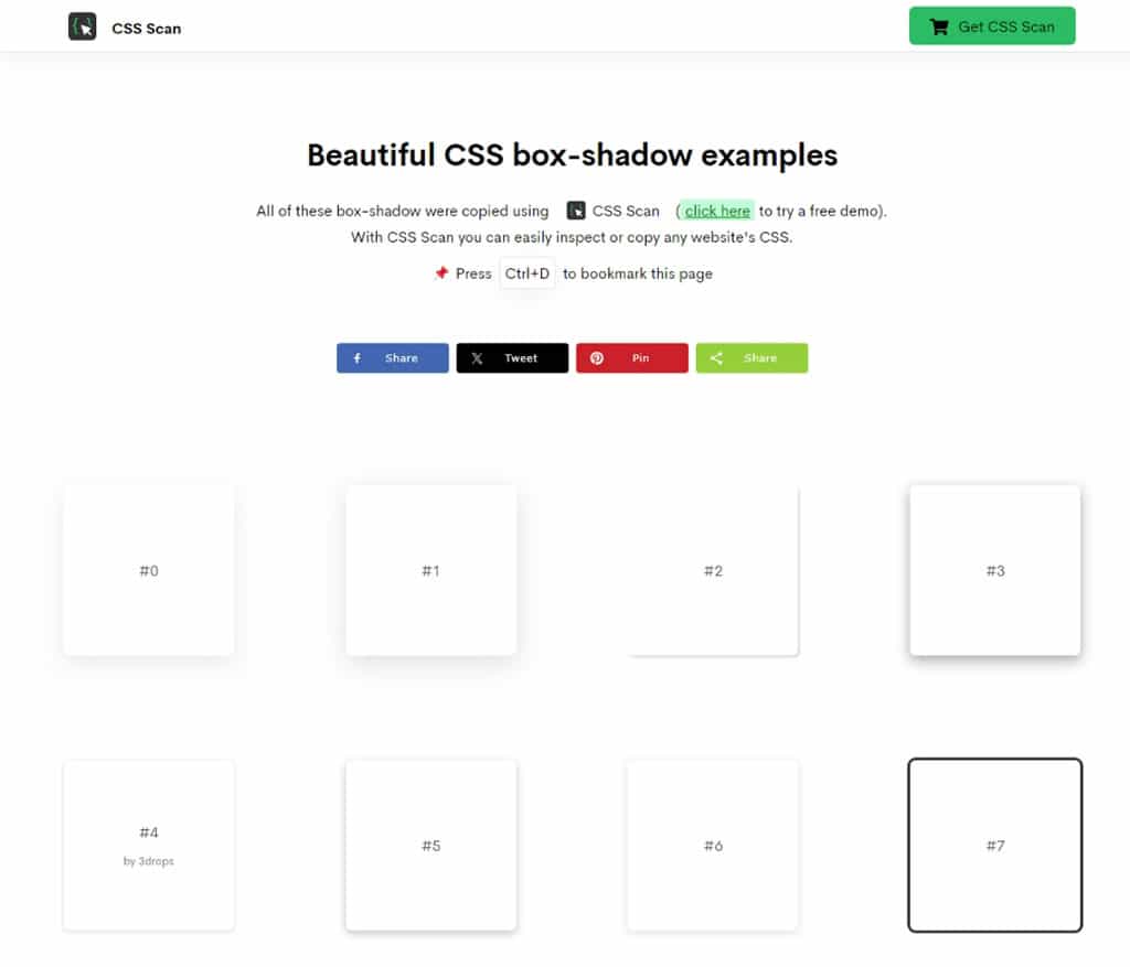 CSS Box-Shadow Examples: 輕鬆複製和應用的 CSS 陰影範例