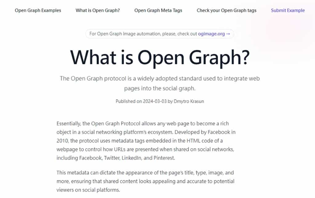 Open Graph Examples：完整指引和實用工具提升網頁在社群網站上的呈現