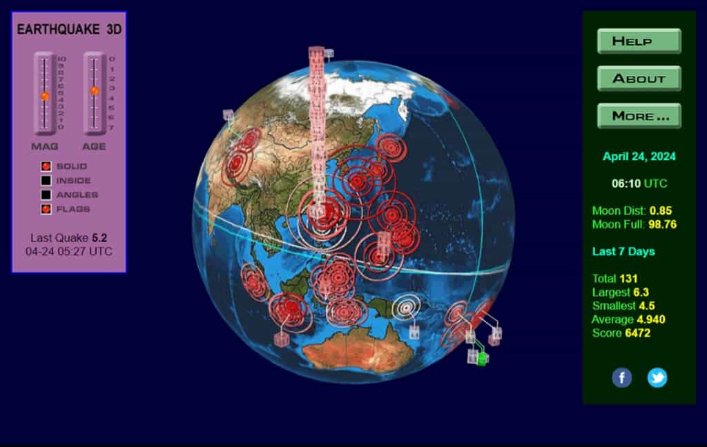 Earthquake 3D Live Feed:可視化全球地震資訊,快速查詢地點與強度 Earthquake 3D Live Feed:可視化全球地震資訊,快速查詢地點與強度