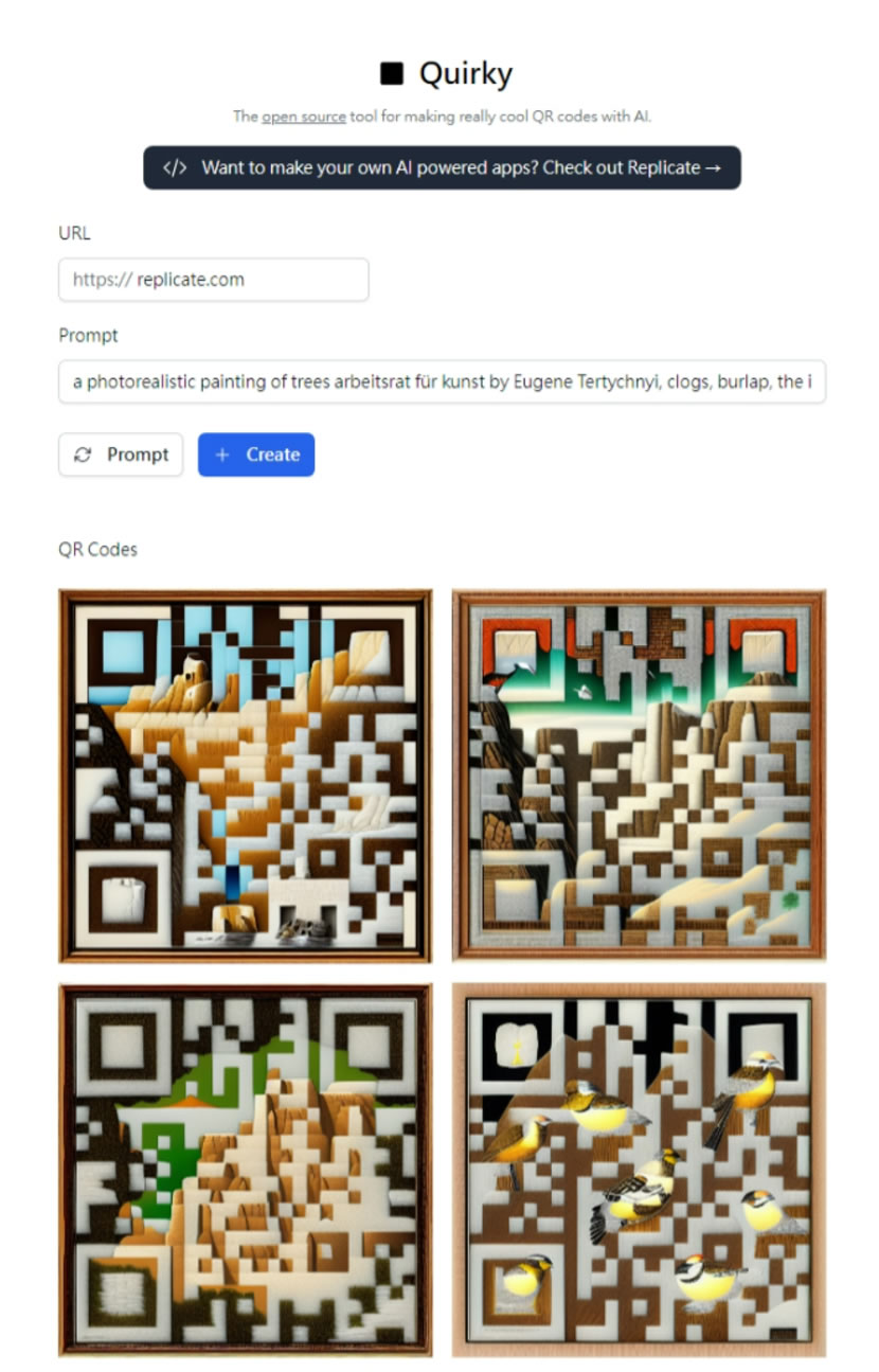 Quirky 用 AI 產生具有藝術風格的 QRCode