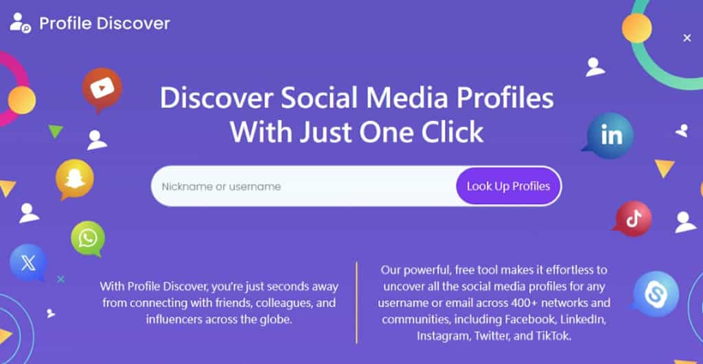 Profile Discover：涵蓋400多個社群網站的帳號搜尋工具