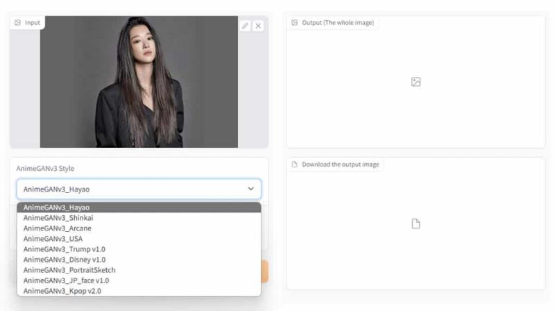 AnimeGANv3 圖像動漫風格轉換器，支援自動提取臉部功能