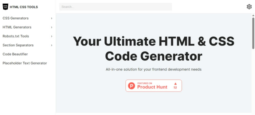 HTML CSS TOOLS 網頁常用的 HTML 及 CSS 語法產生器
