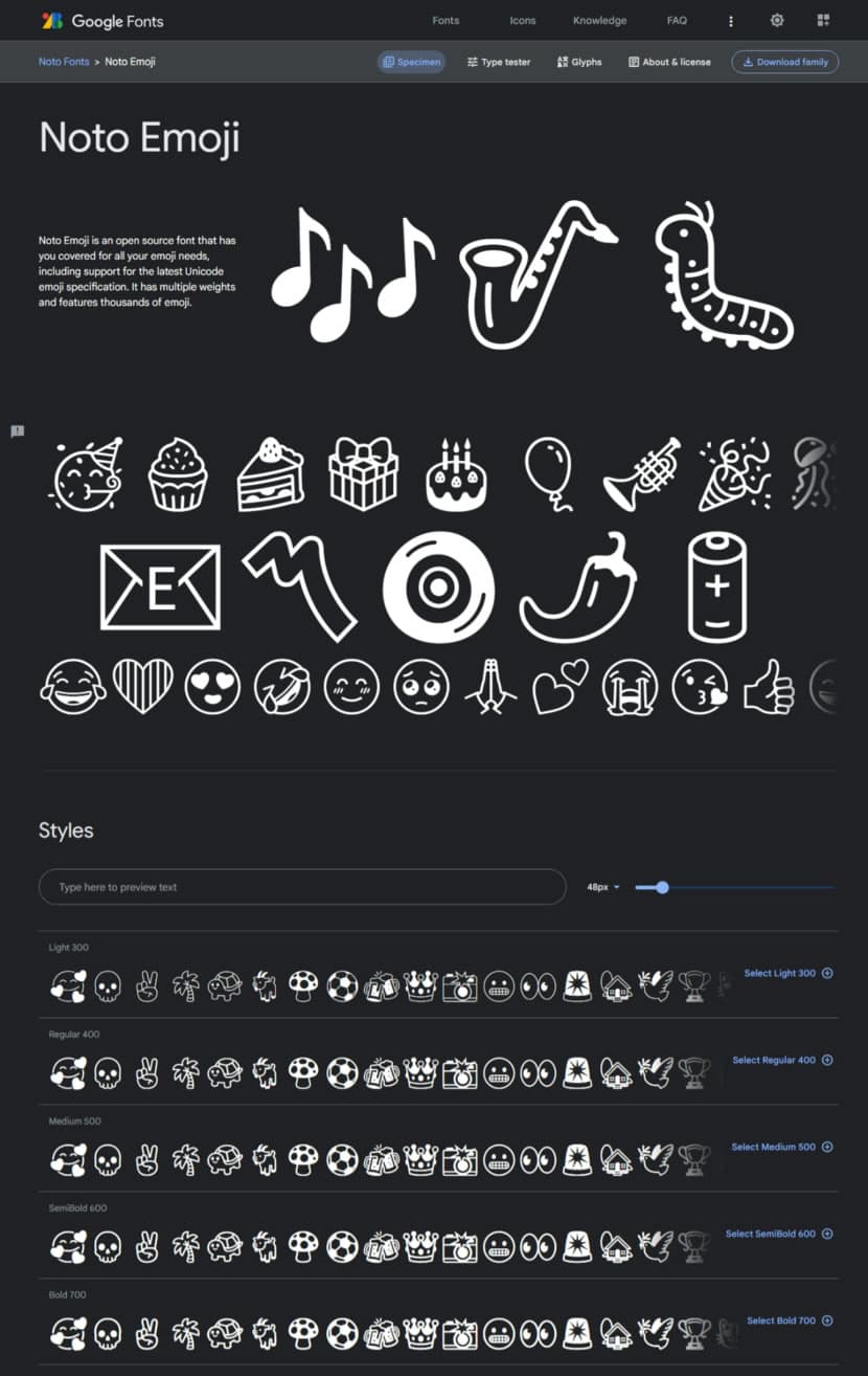 Google Noto Emoji 免費圖示字型,支援最新的 Unicode 表情符號 Google Noto Emoji 免費圖示字型,支援最新的 Unicode 表情符號