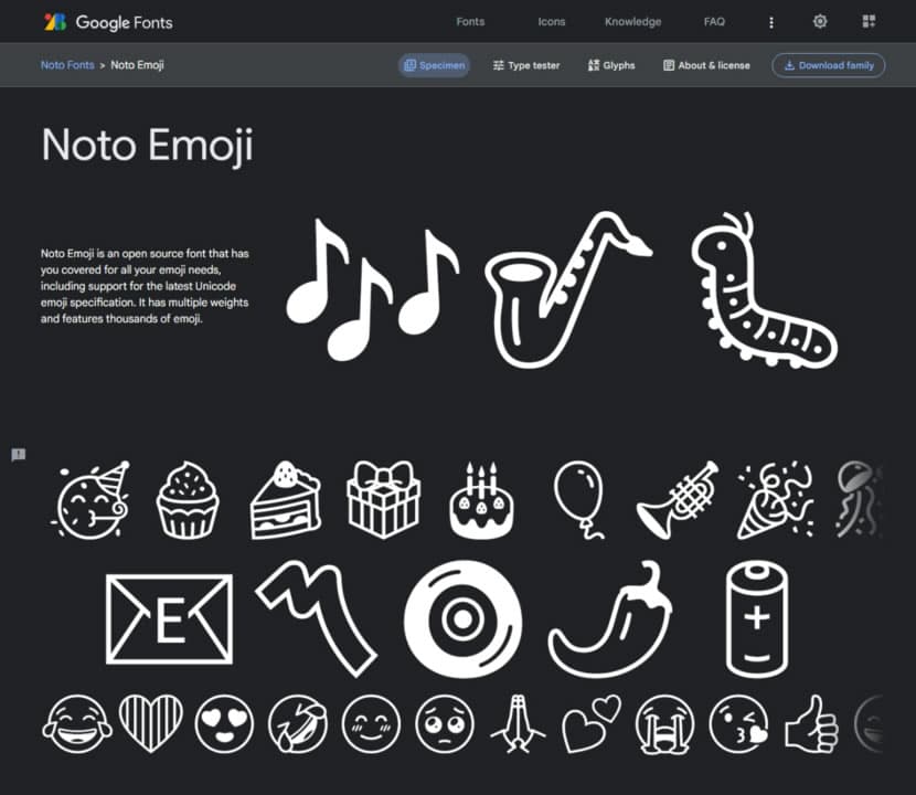 Google Noto Emoji 免費圖示字型，支援最新的 Unicode 表情符號