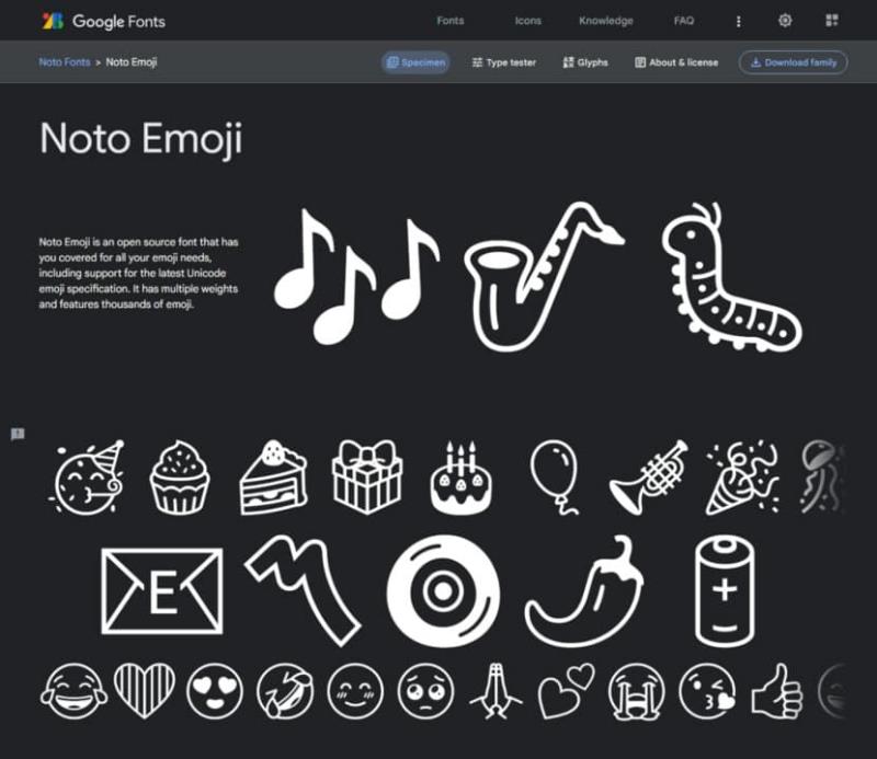 Noto Emoji 免費字型：跨平台、支援 Unicode，讓你的表情符號更到位！