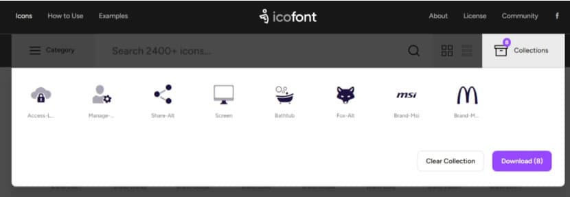 Icofont 網頁、文書、圖片編輯軟體均可用的免費圖示字型