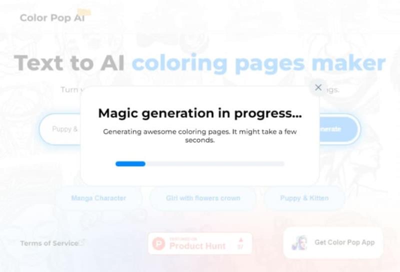 Color Pop AI 用文字描述讓 AI 產生著色圖紙