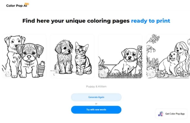 Color Pop AI 用文字描述讓 AI 產生著色圖紙