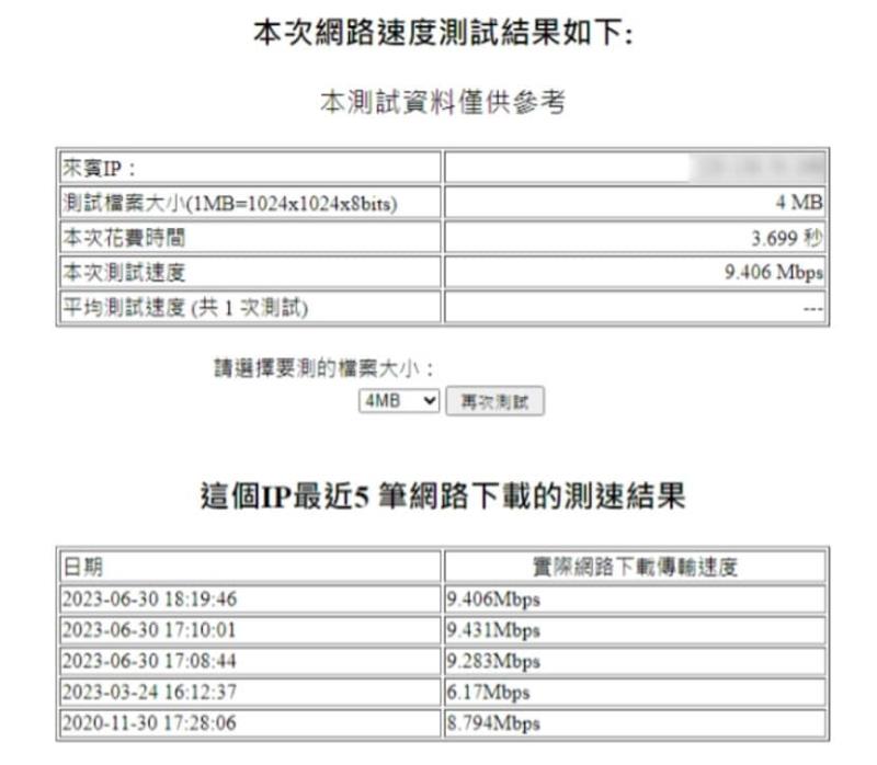 「NTU Speed 台大測速」網路速度測試線上工具，家用及行動網路都可測