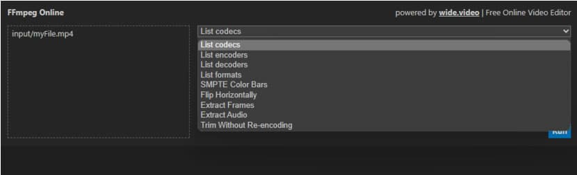 FFmpeg Online 讓 FFmpeg 可以在瀏覽器執行影片轉檔、翻轉、裁剪及擷取圖片 FFmpeg Online 讓 FFmpeg 可以在瀏覽器執行影片轉檔、翻轉、裁剪及擷取圖片