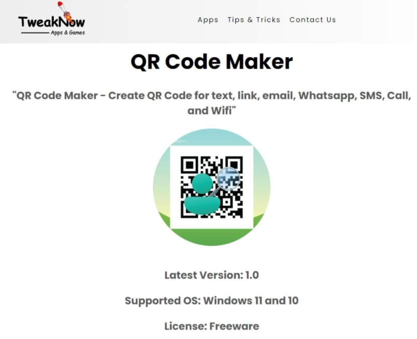 QR Code Maker 快速建立  text、link、email、SMS、Call 及 Wifi 的 QR Code