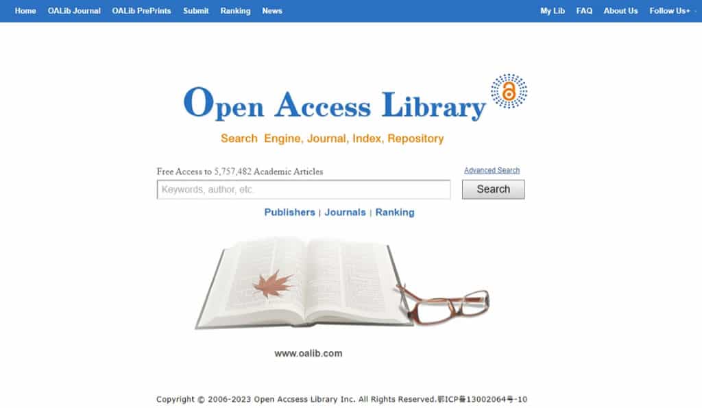 Open Access Library (OALib)：搜尋超過 500 萬篇國內外學術文章的免費搜尋引擎