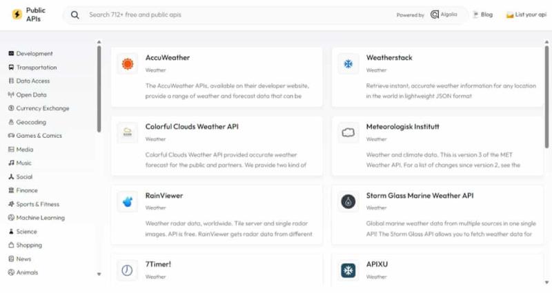 Public APIs：免費和公共 API 資源的終極集合平台