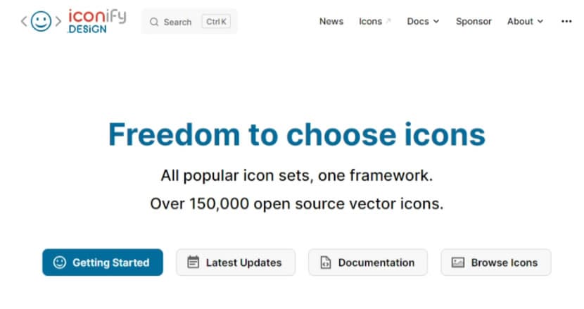Iconify Design 隨時取用超過 150,000 個開放原始碼的 SVG 向量圖示