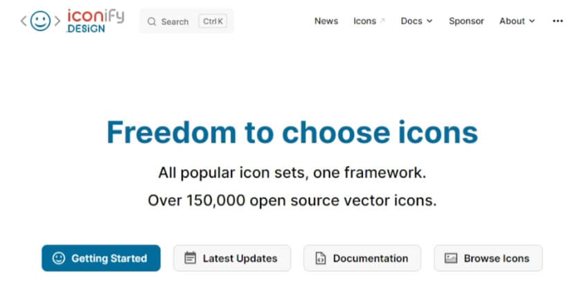 Iconify Design 隨時取用超過 150,000 個開放原始碼的 SVG 向量圖示 Iconify Design 隨時取用超過 150,000 個開放原始碼的 SVG 向量圖示