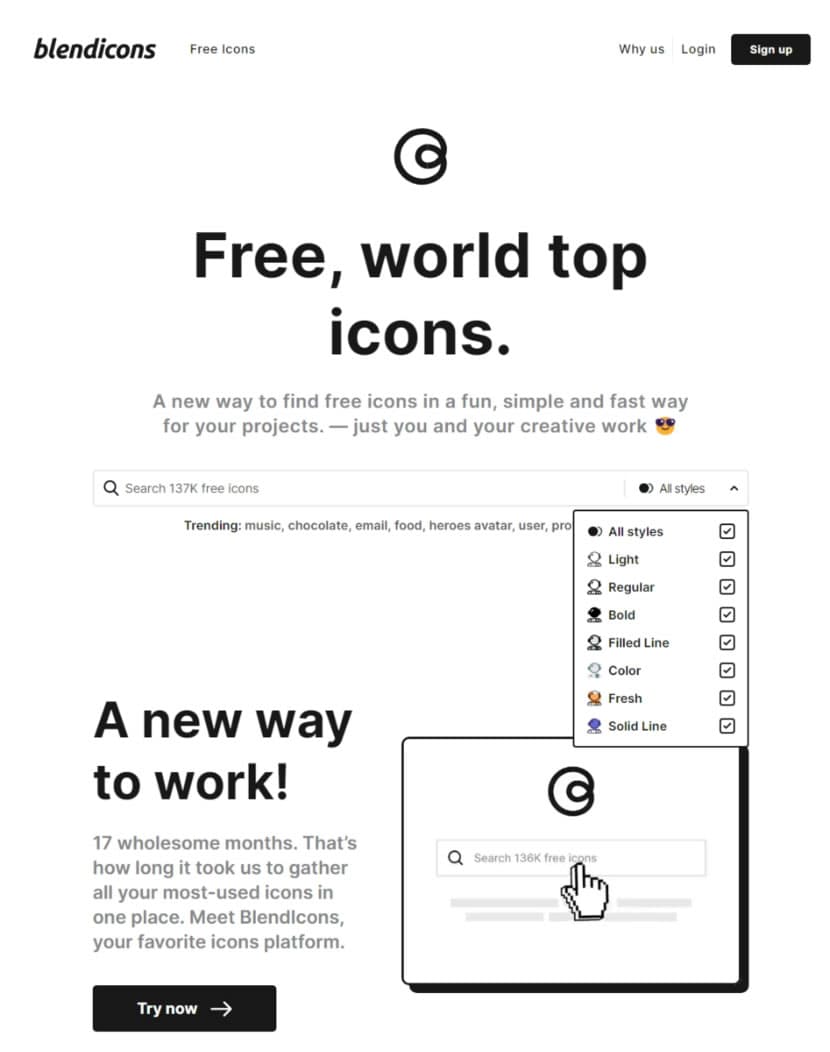 blendicons 可商用圖示庫，提供多種風格與圖檔格式