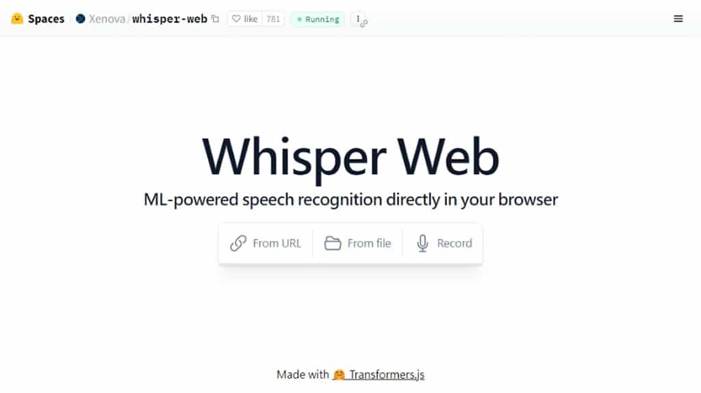 Whisper Web:免費的多語言語音轉文字 AI 工具,支援無限長度音檔 Whisper Web:免費的多語言語音轉文字 AI 工具,支援無限長度音檔