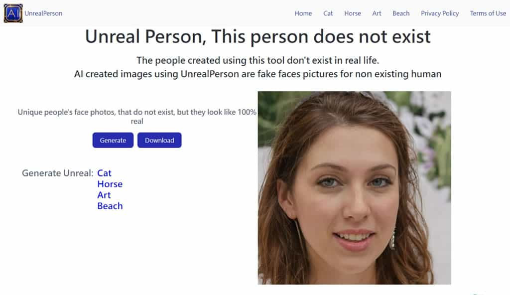 UnrealPerson：AI 生成逼真虛構圖像，涵蓋人臉、貓、馬、藝術和海灘照片