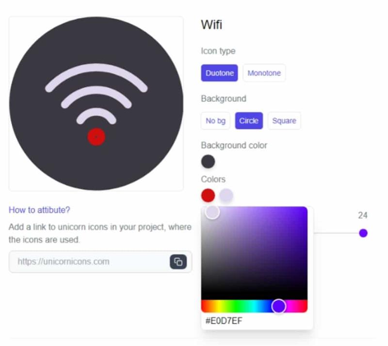 Unicorn Icons：免費線上動態圖示資源庫，可自訂顏色、線條寬度、背景和比例