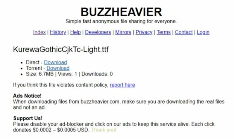 BUZZHEAVIER：線上檔案分享工具，無檔案大小及流量限制可匿名