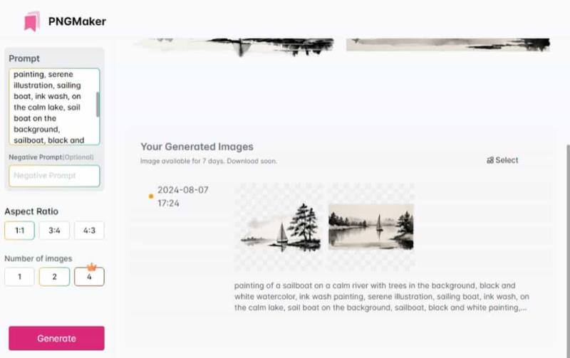 PNGMaker：免費生成式 AI 繪圖工具，輕鬆生成透明背景 PNG 圖片