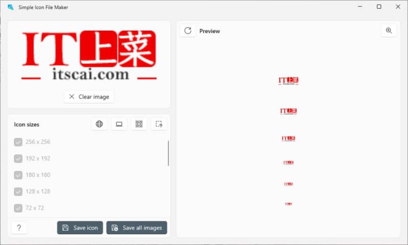 Simple Icon File Maker 將圖片轉換為多種尺寸的 ICO 圖示圖檔