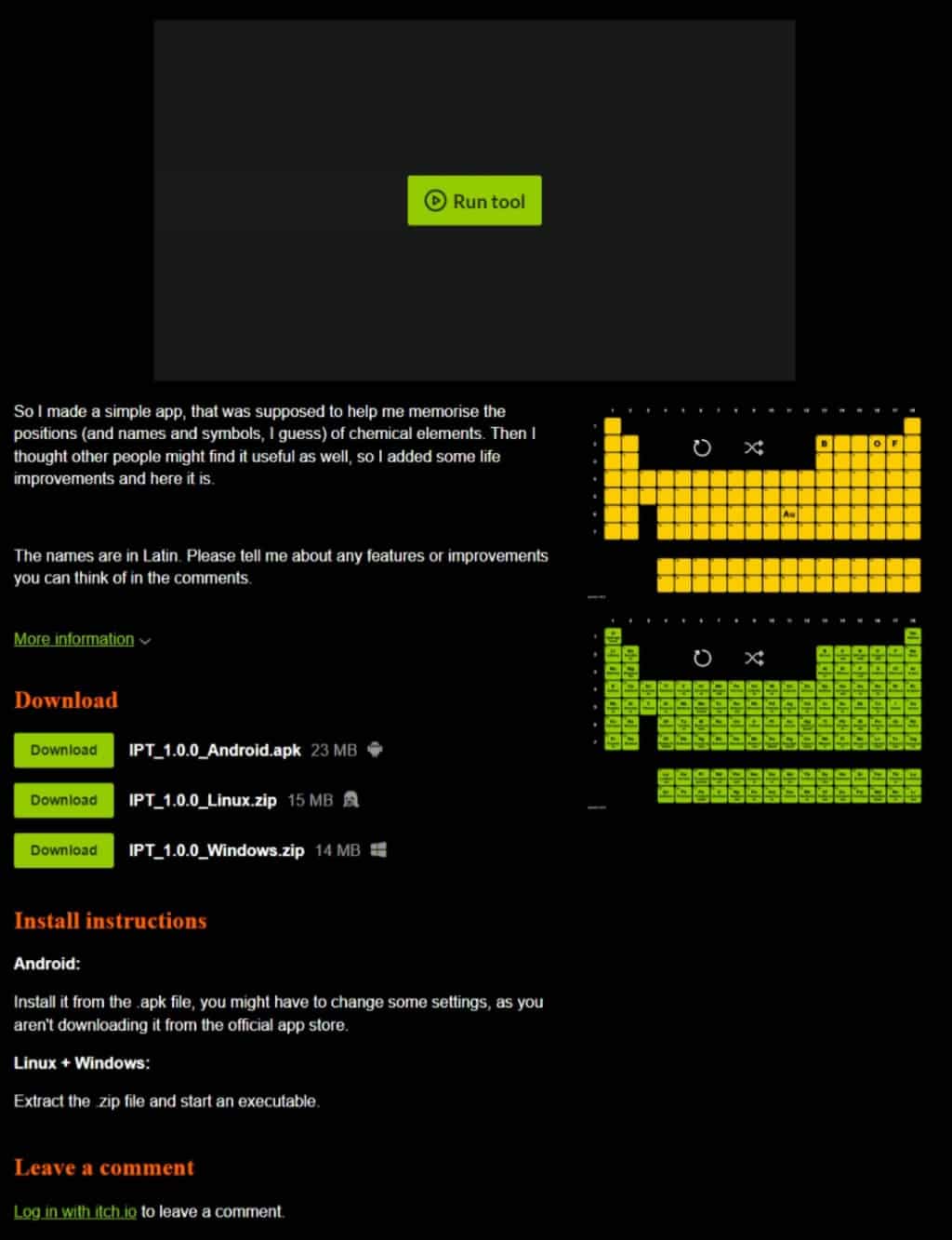 Interactive Periodic Table 互動式空白化學元素表，輕鬆記憶化學元素