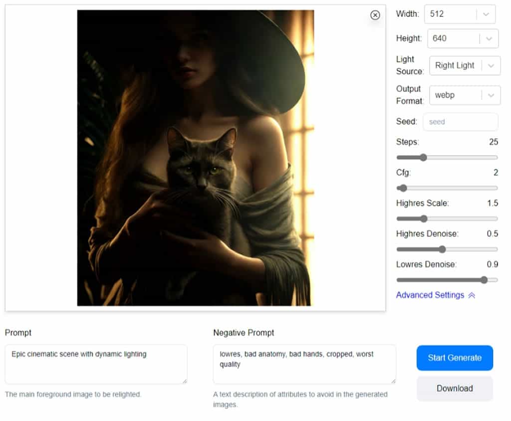 ICLight Studio:免費用 AI 替照片重新打光,無使用次數限制 ICLight Studio:免費用 AI 替照片重新打光,無使用次數限制