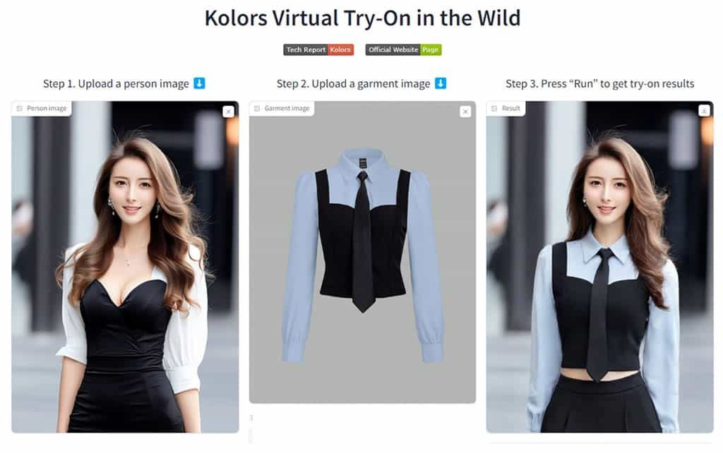 Kolors Virtual Try-On in the Wild：免費 AI 線上試衣工具，網購服飾必備