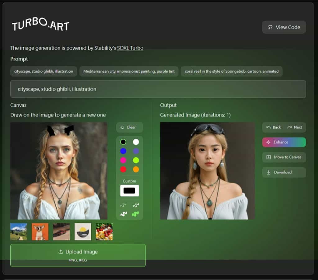 Turbo Art:免費利用文字指令或手繪改變現有圖像,生成不同風格的相似圖片 Turbo Art:免費利用文字指令或手繪改變現有圖像,生成不同風格的相似圖片