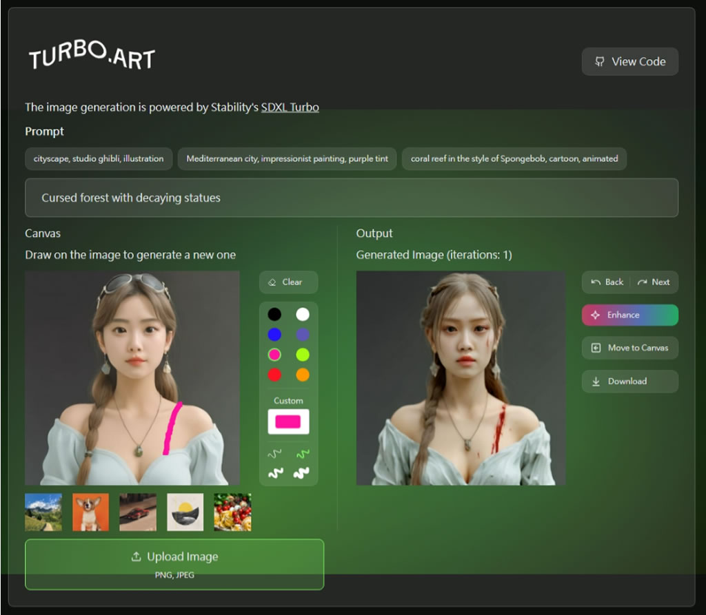 Turbo Art:免費利用文字指令或手繪改變現有圖像,生成不同風格的相似圖片 Turbo Art:免費利用文字指令或手繪改變現有圖像,生成不同風格的相似圖片