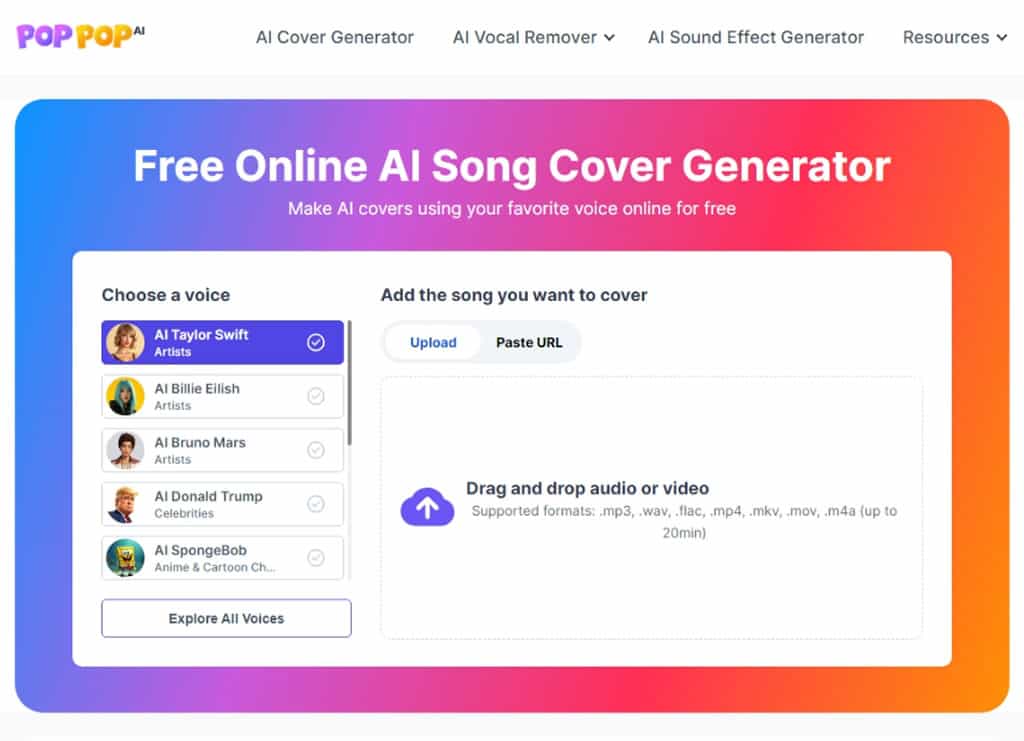 PopPop AI Song Cover Generator:免費 AI 翻唱神器,支援多語音角色與中文歌曲 PopPop AI Song Cover Generator:免費 AI 翻唱神器,支援多語音角色與中文歌曲