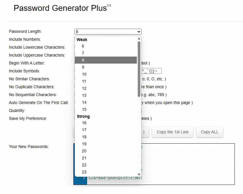 Password Generator Plus:高度自訂的免費線上密碼產生器,靈活設定長度與字元選項 Password Generator Plus:高度自訂的免費線上密碼產生器,靈活設定長度與字元選項