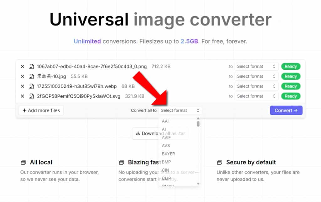 免費線上批量圖片格式轉換工具:Omnifile Universal image converter,支援 90 多種圖檔格式 免費線上批量圖片格式轉換工具:Omnifile Universal image converter,支援 90 多種圖檔格式