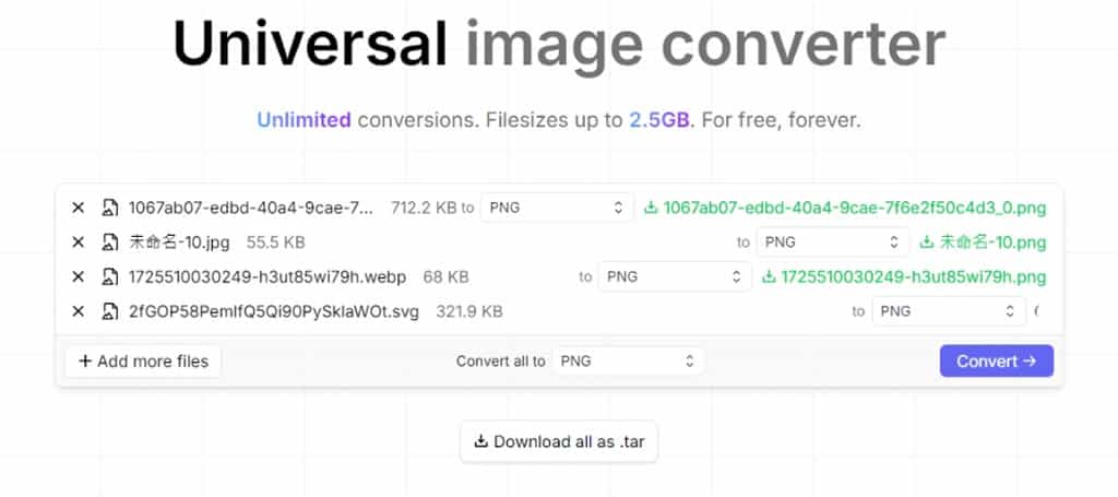 免費線上批量圖片格式轉換工具:Omnifile Universal image converter,支援 90 多種圖檔格式 免費線上批量圖片格式轉換工具:Omnifile Universal image converter,支援 90 多種圖檔格式