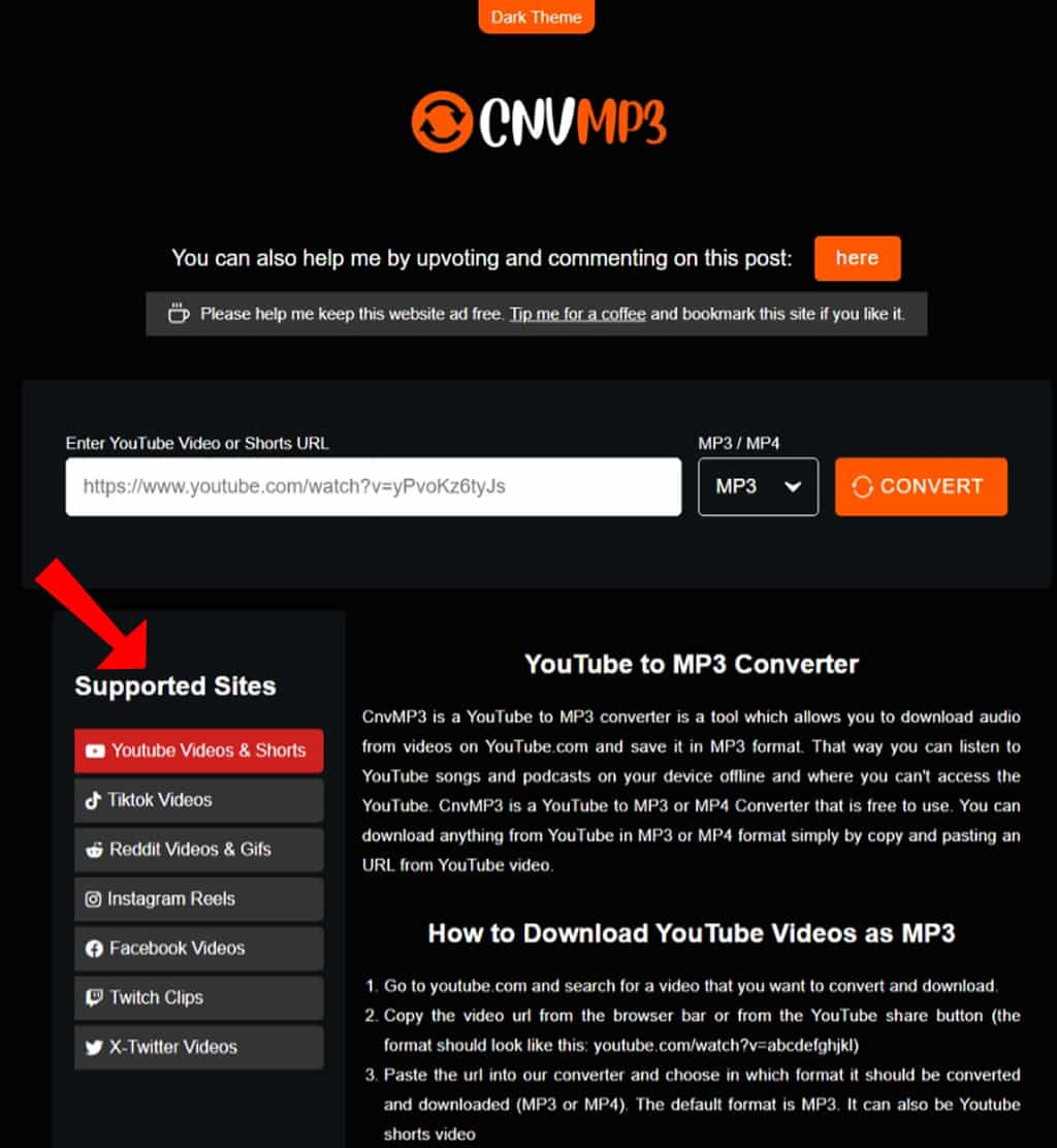 CNVMP3：免費下載 YouTube、Tiktok 等影片與音樂的線上工具，全程無廣告
