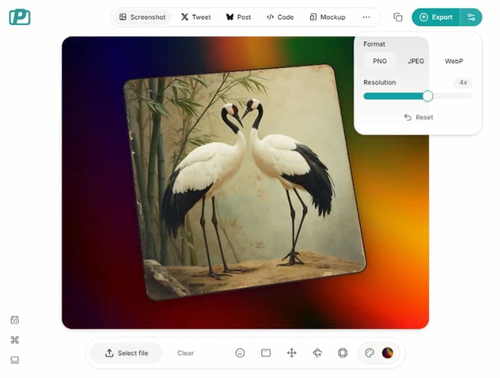 PostSpark 輕鬆替圖片、社群發文、程式碼加入精美外框或 Mockup 的免費線上工具