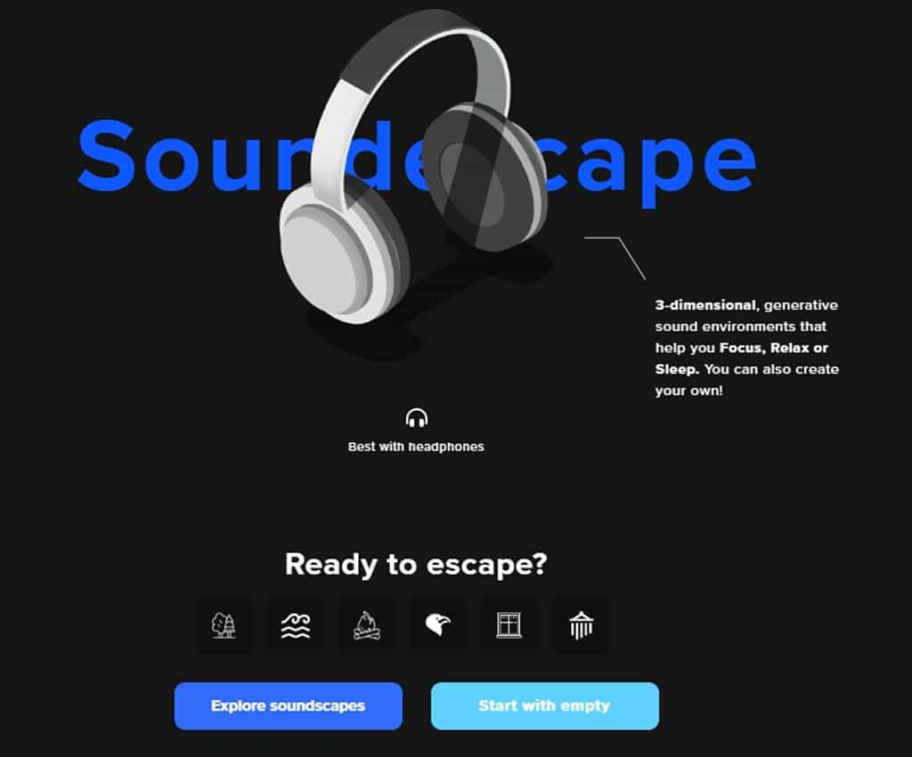 Soundescape 免費線上環境音效播放器，多達 30 種音效可自由搭配