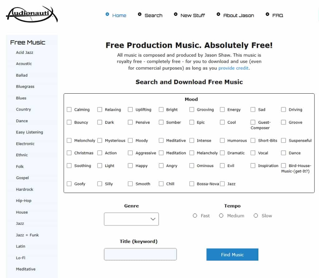 AudionautiX：免費音樂素材資源，適用於個人與商業創作