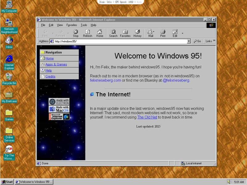 重返經典！免費開源工具「windows95」讓你重溫 Windows 95 作業系統