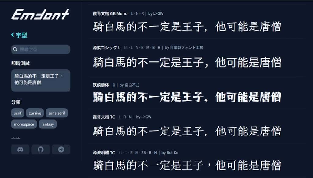 Emfont:免費中文網頁字型服務,支援 90+ 開源字型,輕量載入超省流 Emfont:免費中文網頁字型服務,支援 90+ 開源字型,輕量載入超省流
